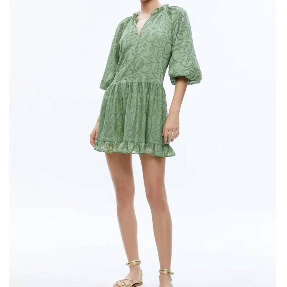 Alice + Olivia Sherrie Tunic Dress in Sage Green Womens XS